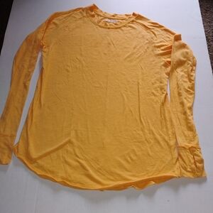 NEW We The Free Bluebone Tee Free People Oversized Long Sleeve Yellow MEDIUM